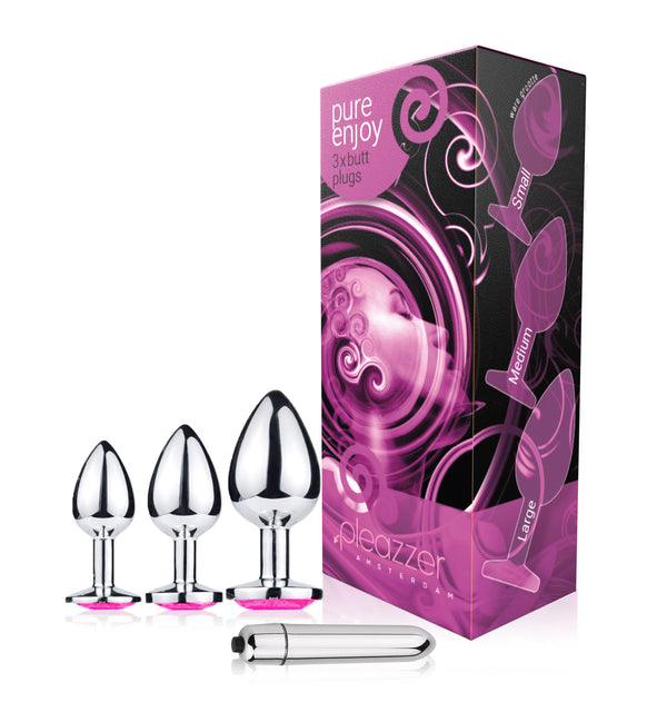 Luxe buttplug set voor vrouwen - Inclusief bullet vibrator - Roze